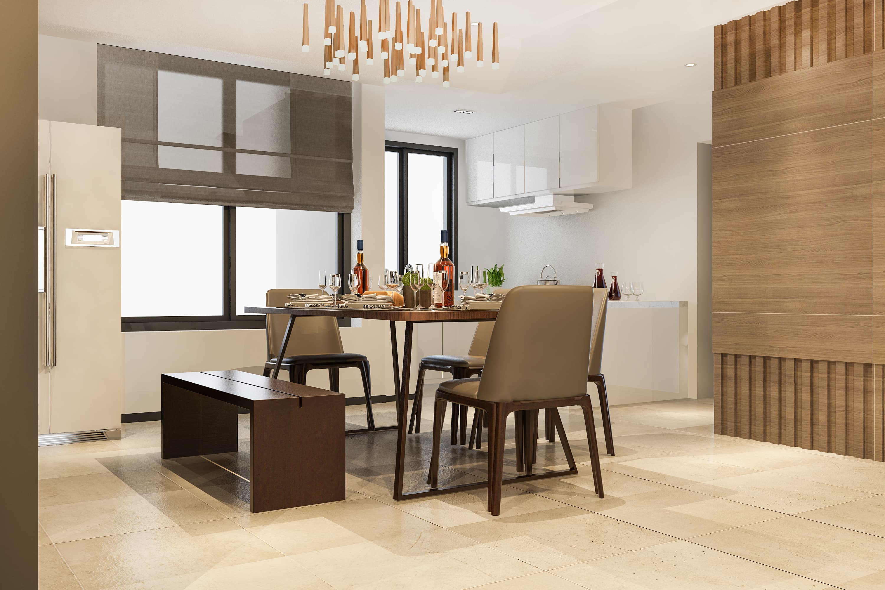 Aura kitchen interior rendering alternate view