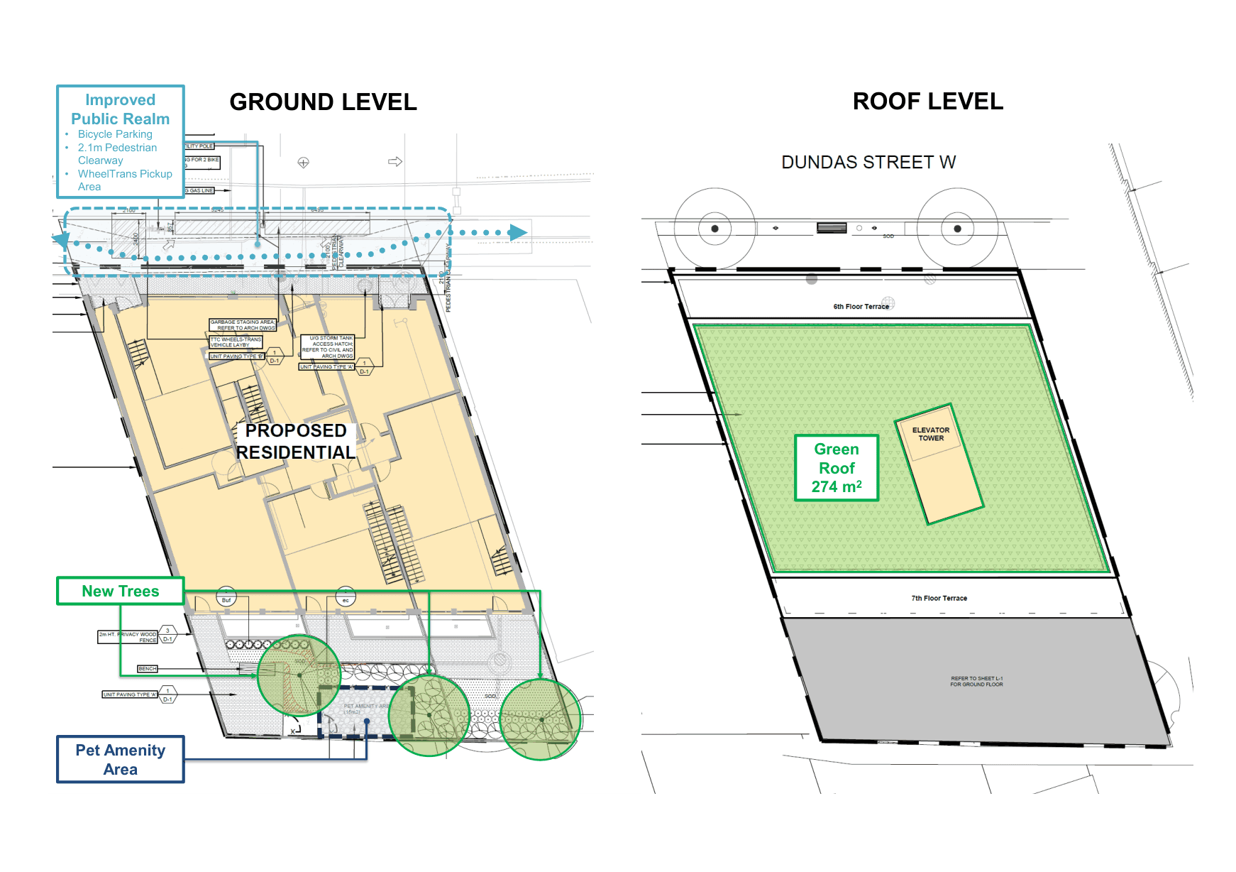 Dundas site massing and parcel diagram