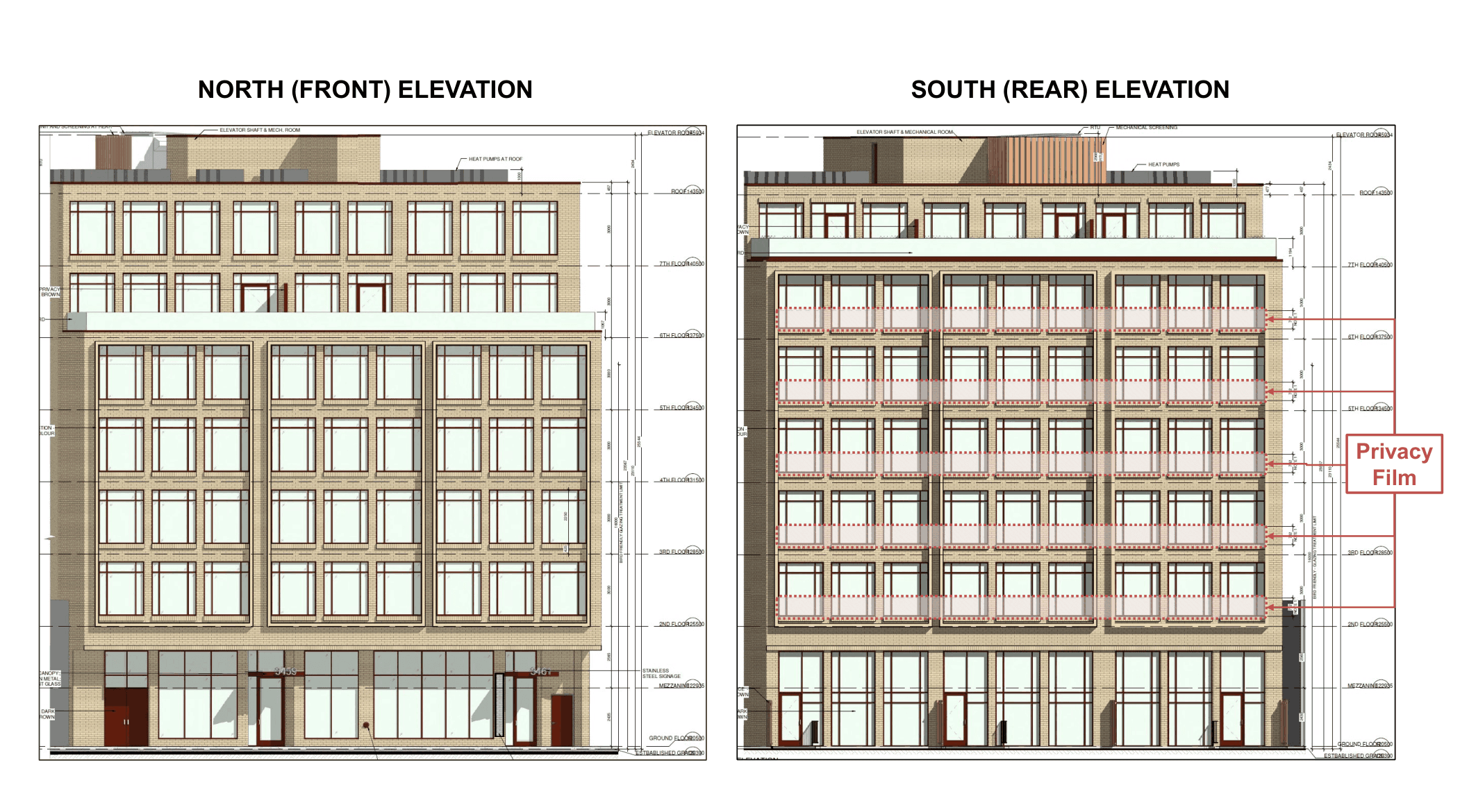Dundas north and south elevations